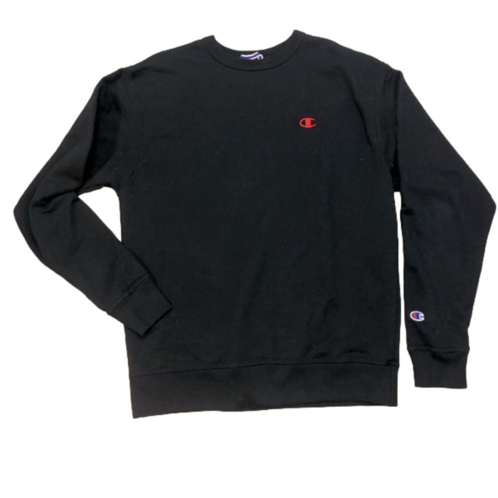 2/$30 Champion Black Crewneck Sweater Sz M GUC